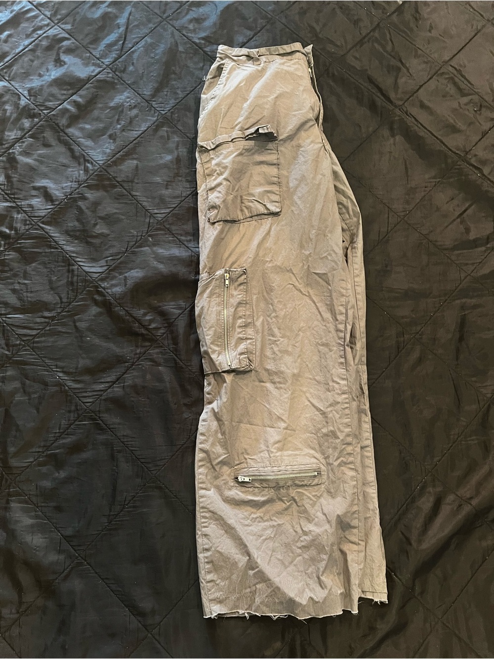 Light Gray Cargo Pants  with Multiple Pockets